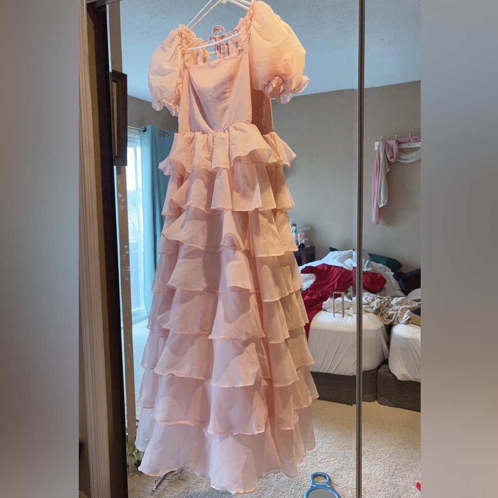 Beautiful Ruffled Pink Dress - Picture 4 of 8
